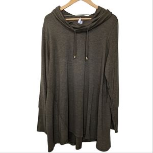 Cable And Gauge Women's Hunter Green Mock Turtle Neck Pullover Size 1X